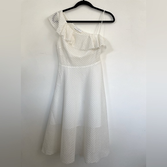 Sandro White One-Shoulder Dress Size 2 - Picture 5 of 11